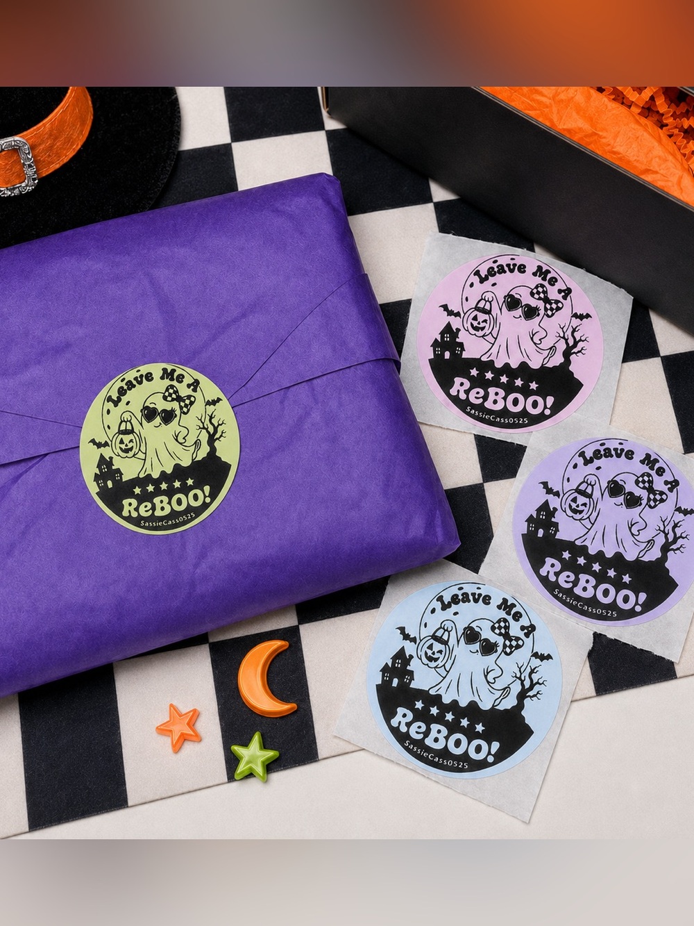 Personalized Halloween Review Stickers 2” Spooky Reseller Packaging Labels
